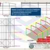 Galpão Metálico 12x20m - Tesoura e Pilar com Perfil Acoplado - Vistas frontal, lateral e superior do Galpão Acoplado 12x20m com dimensões gerais para fabricação.