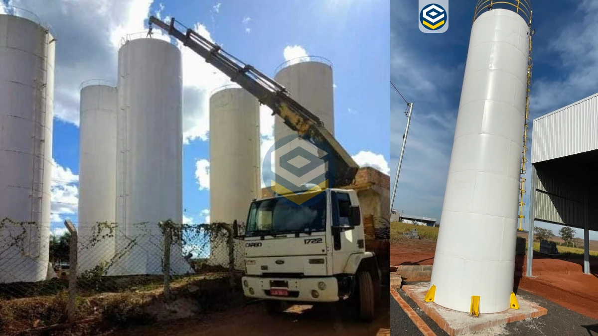 Tanques Industriais para Armazenamento - Loogipro Engenharia e Projetos em instalação