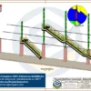 Vista isométrica da Escada Metálica Industrial com 3 Lances Retos - Altura 6600 mm.