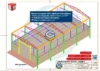 Estrutura metálica do Galpão Metálico 12x24m com pilares, terças e tesouras metálicas em vista isométrica completa