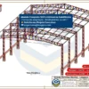 Galpão Metálico 18x25m - Tesoura Reduzida -Vista isométrica do Galpão Metálico 18x25m tesoura reduzida com destaque para a estrutura metálica.