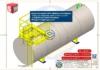Plataforma para Acesso a Boca de Visita - Tanque - Drawing montada sobre reservatório horizontal com escada de acesso e guarda-corpo técnico detalhado em SolidWorks
