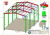 Estrutura metálica do Galpão Metálico 10x15m com detalhes das ligações e conexões