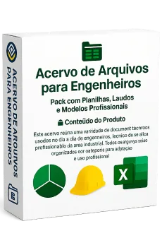 box - Caixa do produto Acervo de Arquivos para Engenheiros com planilhas, laudos e modelos profissionais