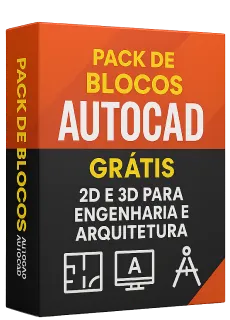 Pack gratuito de blocos AutoCAD 2D e 3D para engenharia e arquitetura com capa em mockup 3D