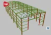 Visualização interna do projeto Galpão Metálico 12x30m Cype3D com estrutura metálica modelada para referência técnica.