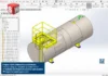 Plataforma para Acesso a Boca de Visita - Tanque - Assembly modelada no SolidWorks com montagem técnica e visualização em ambiente CAD