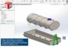 Tanque Aéreo 12000 Litros - Elíptico - Assembly com estrutura rodoviária completa e modelagem 3D no SolidWorks. Vista explodida