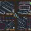 Tanque Aéreo 12000 Litros - Elíptico - DWG Grátis com vistas técnicas para consulta e referência em projetos. Capa