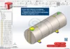 Tanque Aéreo 15000 Litros - Cilíndrico - Assembly em vista isométrica com todos os componentes montados em ambiente SolidWorks.