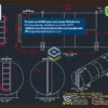 Tanque Aéreo 15000 Litros - Cilíndrico - DWG com vistas técnicas em planta, elevação e cortes para projetos industriais. Folha 02
