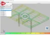 Posto de Combustível 13x19m - Cype 3D 2019a - Modelo no Cype 3D 2019a do Posto de Combustível 13x19m com verificação de tensão, esforços atuantes e combinação de cargas.