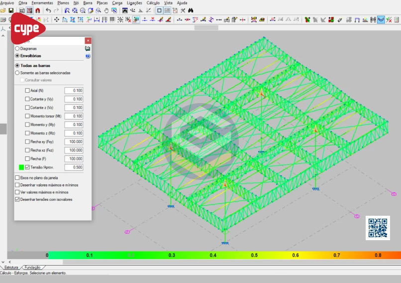 Posto de Combustível 16x20m - Cype3D 2020f - Análise estrutural do Posto de Combustível 16x20m – Cype3D 2020f com verificação de tensões e esforços atuantes.