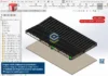 Posto de Combustível 11x20m - Assembly com cobertura metálica editável no SolidWorks para planejamento técnico e visualização estrutural completa.