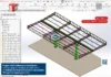 Posto de Combustível 11x20m - Assembly em SolidWorks com estrutura metálica completa, pronto para visualização técnica e edição profissional.