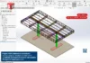Posto de Combustível 9x17m - Assembly com estrutura metálica interna modelada no SolidWorks, pronto para personalização e visualização técnica.
