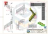 Detalhamento estrutural de escada metálica com 2 lances e giro de 90 graus, modelo editável no SolidWorks.