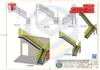 Projeto completo de escada metálica com 2 lances e giro de 90 graus, modelo editável no SolidWorks.