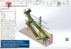 Escada metálica com 3 lances e giro de 180 graus - assembly editável no SolidWorks com peças e montagem completas.