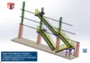 Escada metálica com 3 lances e giro de 180 graus - assembly editável no SolidWorks com peças e montagem completas.