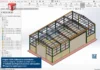 Alt Text: Galpão Metálico 14x26m – Assembly com entrada frontal e lateral, modelado no SolidWorks, incluindo montagem completa (.SLDASM) e peças individuais (.SLDPRT).