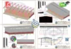Vista isométrica e frontal do Galpão Metálico 15x40m com Bico de Pato 5m - PDF com detalhes de telhas e contraventamento. Galpão Metálico 15x40m com Bico de Pato 5m - PDF