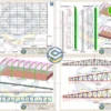 Vista superior com contraventamento e detalhes de pilares e viga principal do Galpão Metálico 15x40m com Bico de Pato 5m - PDF. Galpão Metálico 15x40m com Bico de Pato 5m - PDF