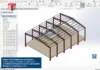 Galpão Metálico 18x25m – Assembly com tesoura reduzida, modelado no SolidWorks, incluindo montagem completa (.SLDASM) e peças individuais (.SLDPRT). Galpão Metálico 18x25m - Assembly - Tesoura Reduzida