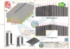 Detalhe técnico de telhas e cumeeira para Galpão Metálico 12x24m - PDF - Fechamento Misto, com medidas completas e vistas isométricas.