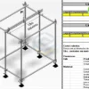 Planilha de Cálculo de Quantidade de Andaime e Hh - Planilha de cálculo de HH e quantidade de andaime com vista 3D da estrutura e tabela de produtividade no Excel.