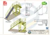 Plataforma Móvel - Desenlonador de Caminhões - PDF com vistas frontal, lateral, superior e isométrica para fabricação.