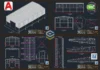 Galpao Metalico Acoplado 12x24m - Projeto em DWG - Loogipro - prancha tecnica com detalhes de fabricacao, vistas gerais, contraventamentos, calhas e pilares estruturais. Galpão Metálico Acoplado 12x24m - Projeto em DWG