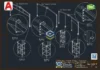Galpao Metalico Acoplado 12x20m - Modelo Referencia DWG - Loogipro - detalhes de ligacao entre tesouras metalicas e pilares com placa de base.