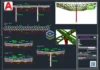 Projeto DWG Posto de Combustível 11x19m – Estrutura Metálica com detalhamento técnico e vistas laterais completas.