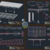 Desenho Técnico de Posto de Combustível 11x20m – Estrutura Metálica – Download Grátis em DWG com prancha técnica completa, cortes e vistas da estrutura metálica.
