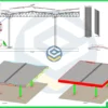 Projeto PDF Posto de Combustível 18x24m com cobertura metálica completa e detalhamento técnico dos componentes estruturais, desenvolvido pela Loogipro.