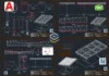 Projeto DWG Grátis de Estrutura Metálica para Posto 9x17m com prancha técnica completa, apresentando o detalhamento estrutural desenvolvido pela Loogipro.
