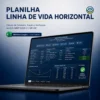 Planilha Dimensionamento de Linha de Vida Horizontal no Excel para cálculo de catenária, tração dinâmica e verificação de ZLQ Fall Clearance LoogiPro