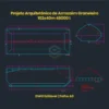 Detalhe de Corte e Planta de Armazém Graneleiro 102x40m 48000t DWG | Architectural Detailing of 102x40m Grain Warehouse 48000t DWG