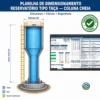 Planilha Reservatório Tipo Taça com Coluna Cheia - Dimensionamento Estrutural Loogipro