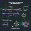 Projeto executivo redler transportador de corrente 200 t/h em DWG editável para transporte de grãos, drag chain conveyor 200 tph CAD, transportador de cadenas redler planos.